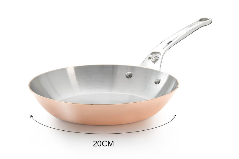 Poêle ronde en cuivre inox De Buyer Prima Matera poignée en fonte d'inox compatible induction - 20cm