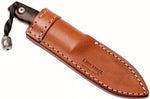 Couteau LionSteel M1.WN lame 7,5cm manche en bois de noyer + étui en cuir