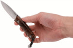 Couteau LionSteel M1.WN lame 7,5cm manche en bois de noyer + étui en cuir