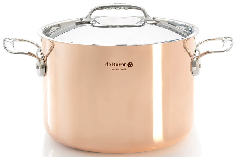 Braisière en cuivre inox 24cm De Buyer Prima Matera compatible induction avec couvercle
