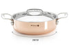 Sautoir droit en cuivre inox De Buyer Prima Matera anses en inox avec couvercle - 28cm