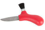 Couteau à champignons Mora Karl-Johan 12206 lame inox 6,2cm manche polypropylène rouge + étui