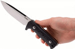 Couteau LionSteel T5.MI lame 12,8cm manche en micarta noir + étui en cuir