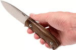 Couteau LionSteel M4.WN lame 9,5cm manche en bois de noyer + étui en cuir