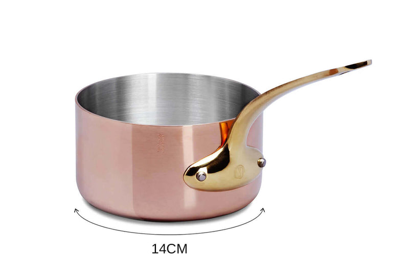 Casserole en cuivre inox Mauviel M'Héritage 200B compatible tous feux sauf induction - 14cm