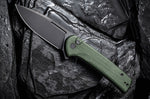 Couteau pliant CIVIVI Conspirator C210062 lame Blackwash et manche Micarta vert 11,7cm