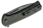 Couteau pliant CIVIVI Conspirator C21006DS1 lame Damas manche Micarta noir et vert 11,7cm