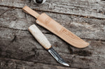 Couteau Marttiini Arctic 535010 lame carbone 9cm manche en bouleau madré + étui