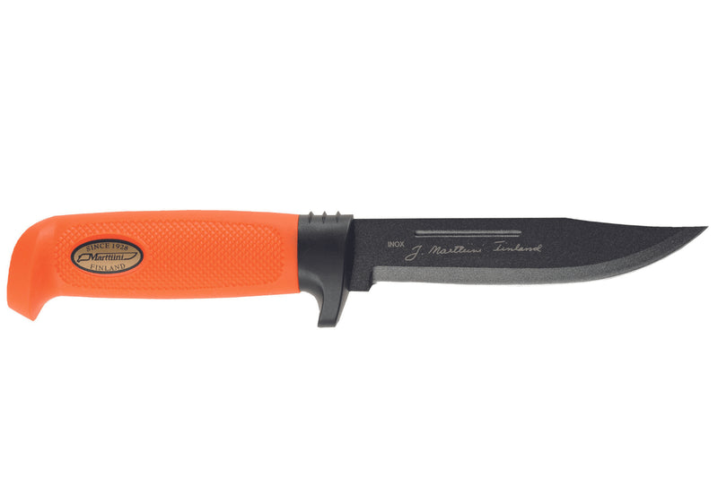 Couteau Marttiini Big Game 390024 lame 13cm manche caoutchouc orange + étui