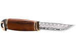 Couteau Marttiini Bronze Bird 557012 lame damassée 10cm manche bouleau + étui/coffret cadeau