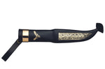 Couteau Marttiini Bronze Bird 557012 lame damassée 10cm manche bouleau + étui/coffret cadeau