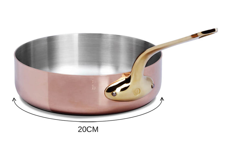 Plat à sauter en cuivre inox Mauviel M'Héritage 200B tous feux sauf induction - 20cm