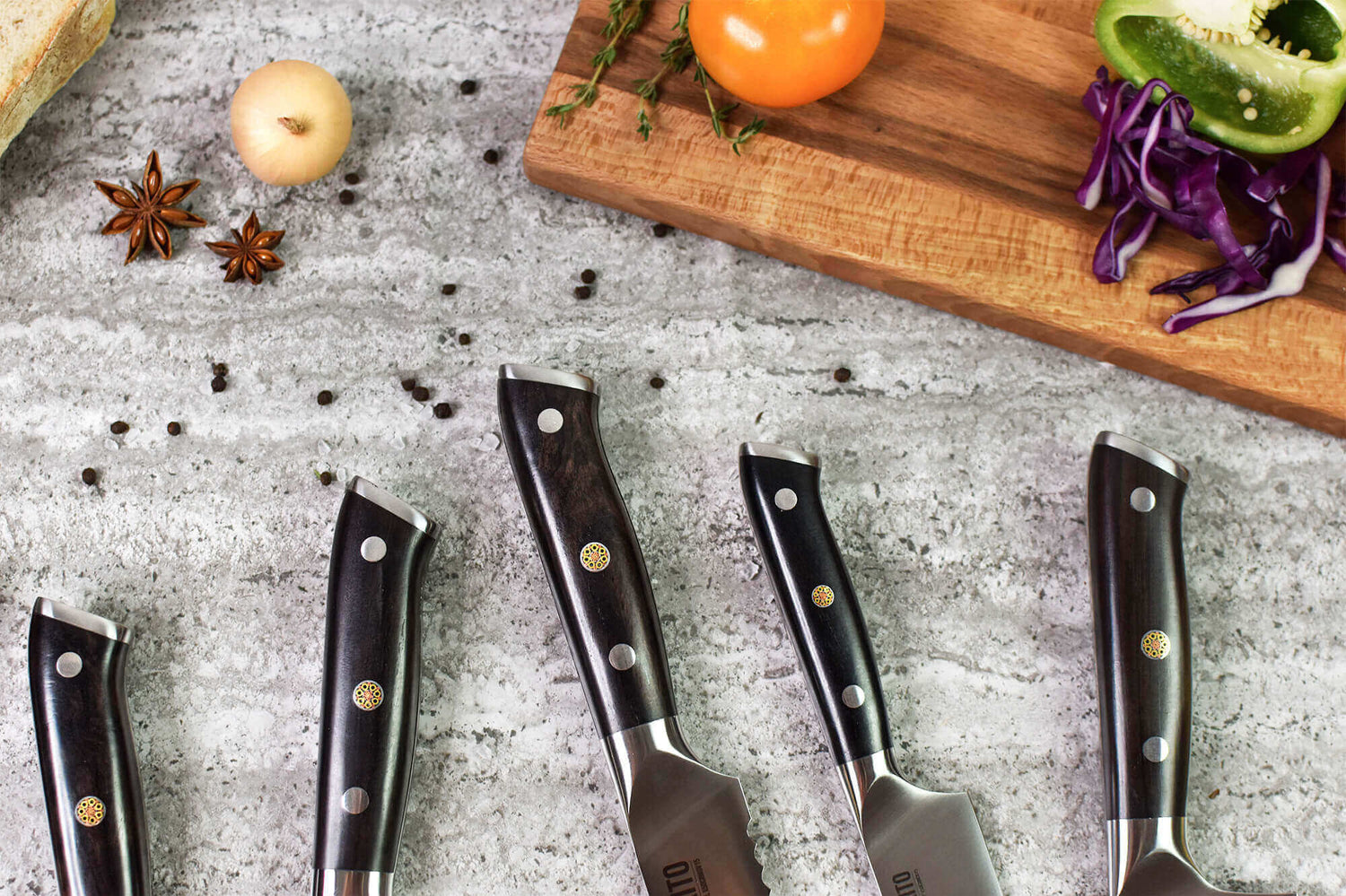 Couteau santoku Fukito Ebène X50 18cm