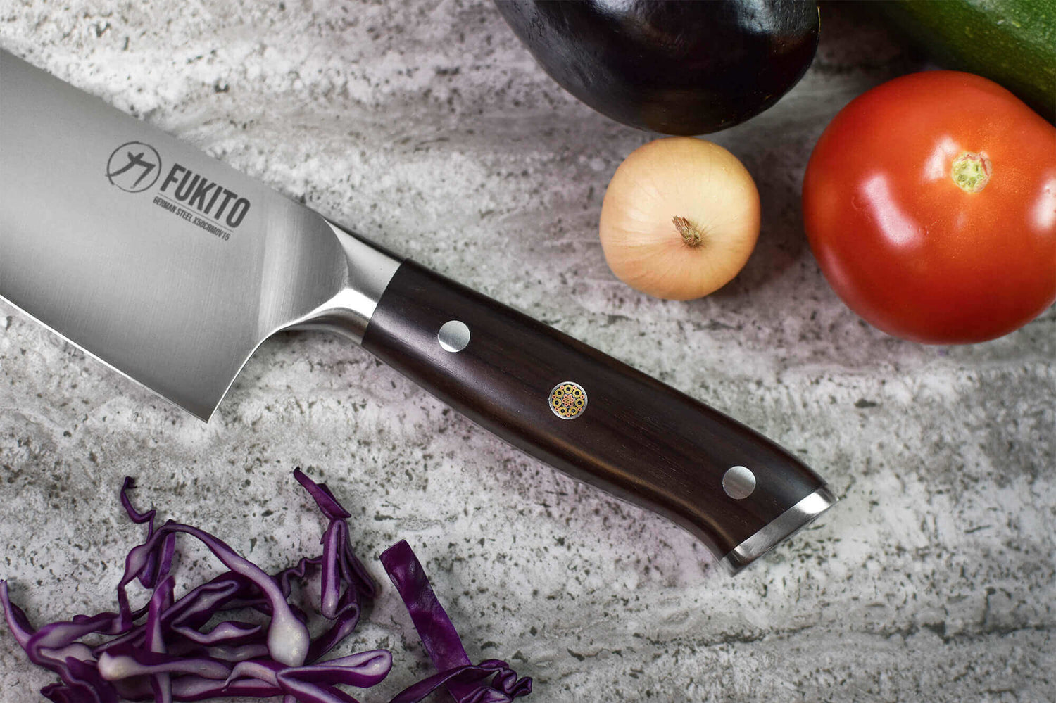 Coffret 2 couteaux Fukito Ebène X50 Chef + Office
