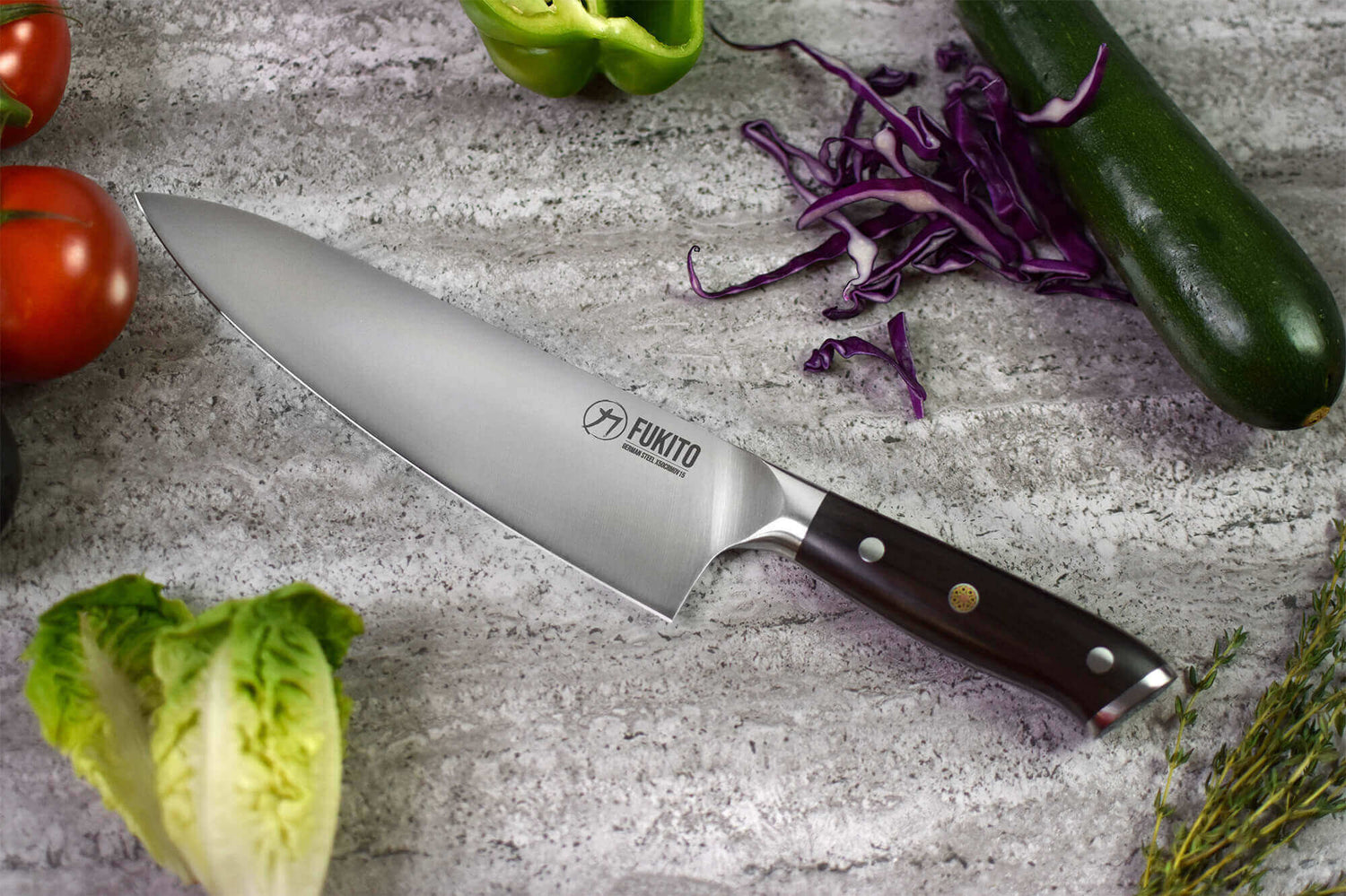 Mallette 5 couteaux de cuisine Fukito Ebène X50