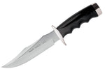Couteau Muela Bufalo 9257 lame 17cm manche micarta noir avec extrémités en laiton + étui en cuir