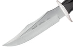 Couteau Muela Bufalo 9257 lame 17cm manche micarta noir avec extrémités en laiton + étui en cuir