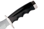 Couteau Muela Bufalo 9257 lame 17cm manche micarta noir avec extrémités en laiton + étui en cuir