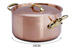 Cocotte en cuivre avec couvercle Mauviel M'Héritage 200B tous feux sauf induction - 24cm