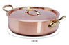 Rondeau en cuivre avec couvercle Mauviel M'Héritage 200B tous feux sauf induction - 24cm