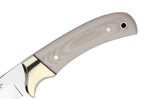 Couteau Muela Setter 9265 lame 11cm en acier manche en micarta blanc + étui en cuir