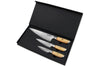 Coffret 3 couteaux Fukito Pakka San Mai Chef + Universel + Office