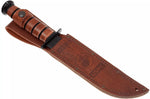 Couteau KA-BAR USMC Fighter 1217 lame carbone 17,8cm manche cuir + étui en cuir