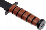 Couteau KA-BAR USMC Fighter 1217 lame carbone 17,8cm manche cuir + étui en cuir