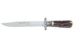 Couteau pliant Fox Special Hunter 1648 manche en bois de cerf véritable 11cm + étui en cuir