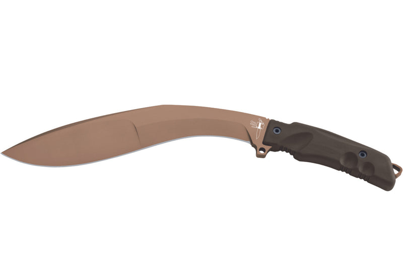 Machette Kukri Fox Military Extreme Tactical Bronze FX.9CM04BT 37cm manche Forprene vert + étui