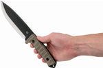 Couteau Fox Military Bushman FX.609OD lame 16cm manche micarta + étui en cuir