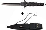 Couteau Fox Military Modras FX.507 lame 17,5cm manche G10 noir + étui en cuir