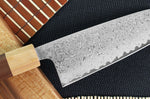 Couteau santoku japonais Tsunehisa SLD Damas bois de rose 16,5cm