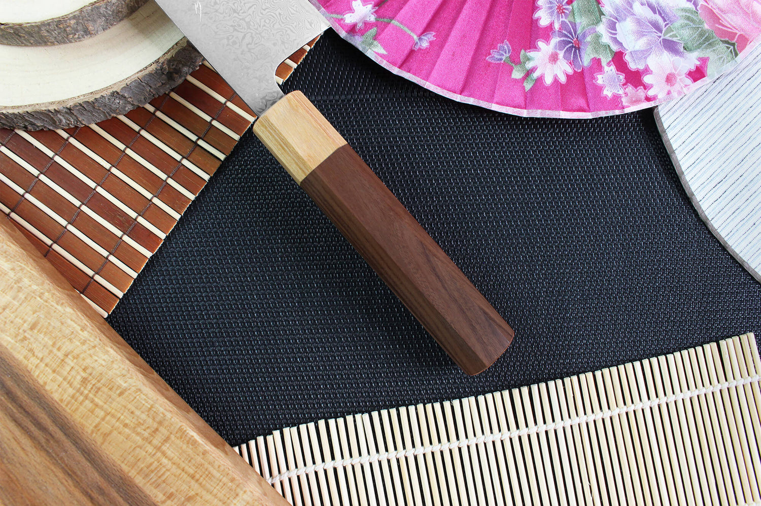 Couteau nakiri japonais Tsunehisa SLD Damas bois de rose 16,5cm