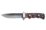 Couteau Herbertz 102913 lame damassée 12,1cm manche en bois riveté avec étui