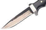 Couteau Herbertz 593413 lame damassée 12cm manche pakkawood riveté + étui en cuir