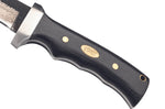 Couteau Herbertz 593413 lame damassée 12cm manche pakkawood riveté + étui en cuir