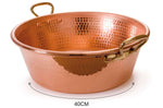 Bassine à confiture Mauviel M'Passion en cuivre martelé et montures en bronze - 40cm