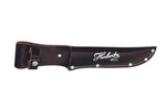 Couteau Herbertz Bowie 106415 lame 15,5cm manche zinc et cuir + étui en cuir