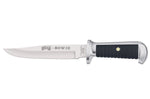 Couteau Herbertz Bowie 106415 lame 15,5cm manche zinc et cuir + étui en cuir
