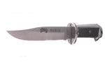 Couteau Herbertz Bowie 106415 lame 15,5cm manche zinc et cuir + étui en cuir