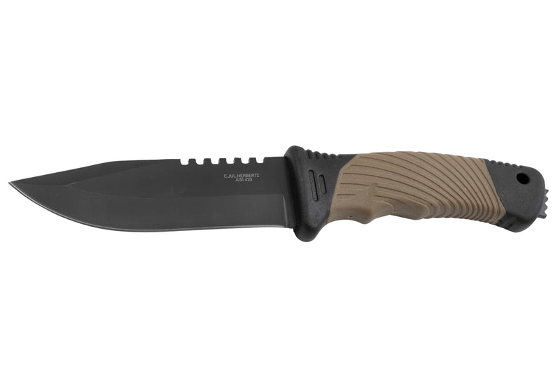 Couteau Herbertz 585412 lame 11,7cm manche caoutchouc/polymère avec brise vitre + étui