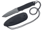 Couteau de cou Herbertz 103407 lame tanto 7cm manche polymère noir + étui