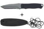 Couteau de cou Herbertz 103407 lame tanto 7cm manche polymère noir + étui