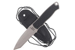 Couteau de cou Herbertz 103407 lame tanto 7cm manche polymère noir + étui