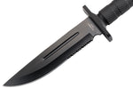 Couteau Herbertz 109118 lame semi-dentée 18,2cm manche polymère noir + étui