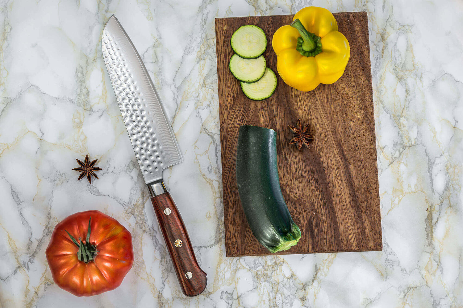 Couteau santoku Fukito Rosewood Damas 67 couches 18cm