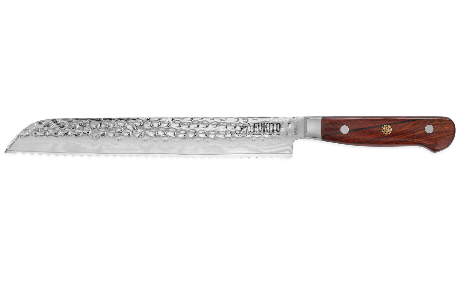 Couteau à pain Fukito Rosewood Damas 67 couches 21cm