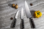 Coffret 3 couteaux Fukito Ebène X50 Chef + Universel + Office