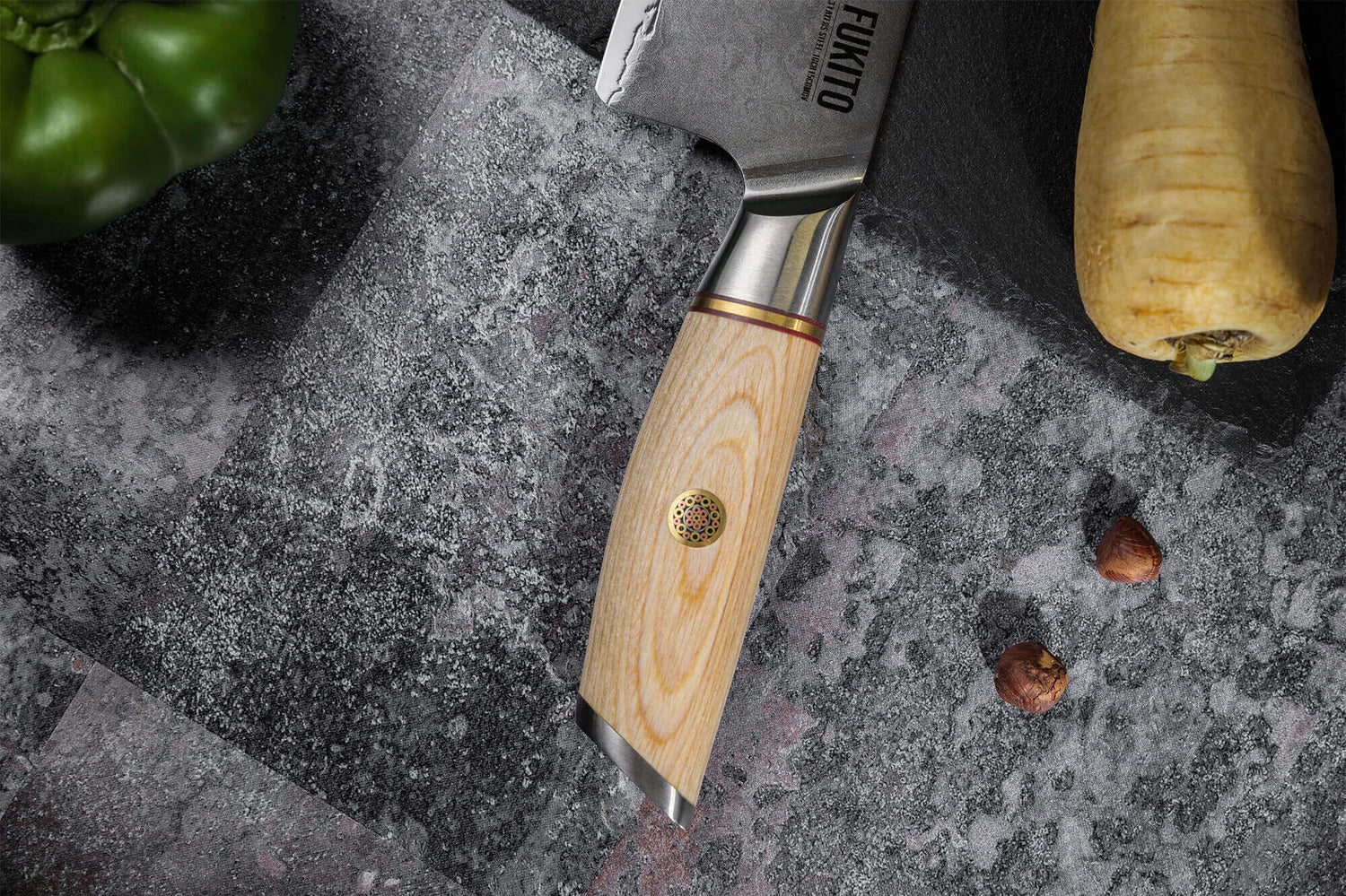 Couteau de chef Fukito Pakka San Mai 21cm